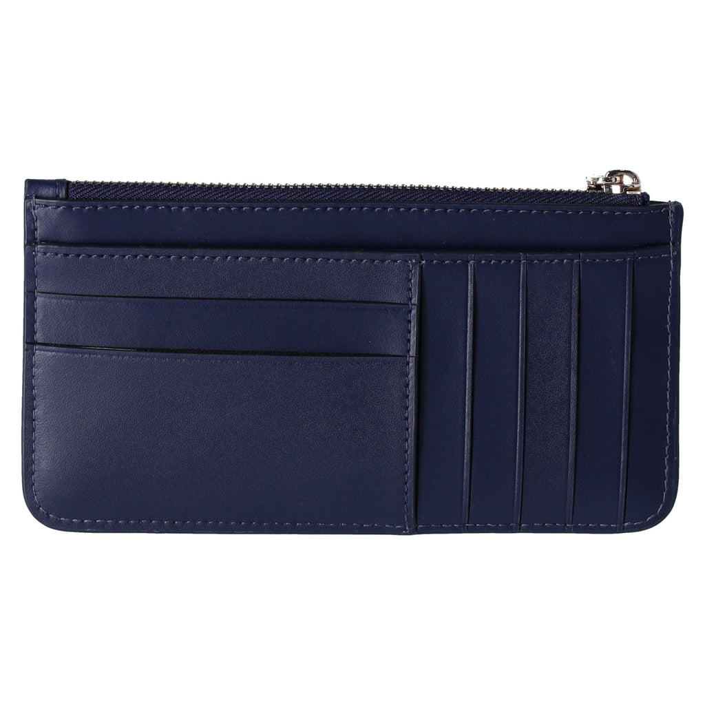 Kate Spade Winter Wonders Large Slim Card Holder Wallet Leather Holidays Navy