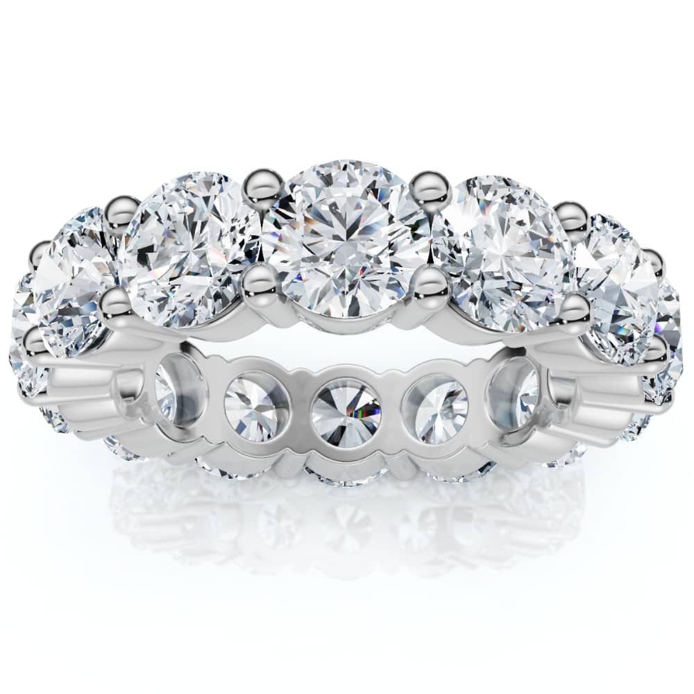 5 Ct Lab Grown Diamond Eternity Ring Womens Wedding Band 14K White Gold Size Selectable
