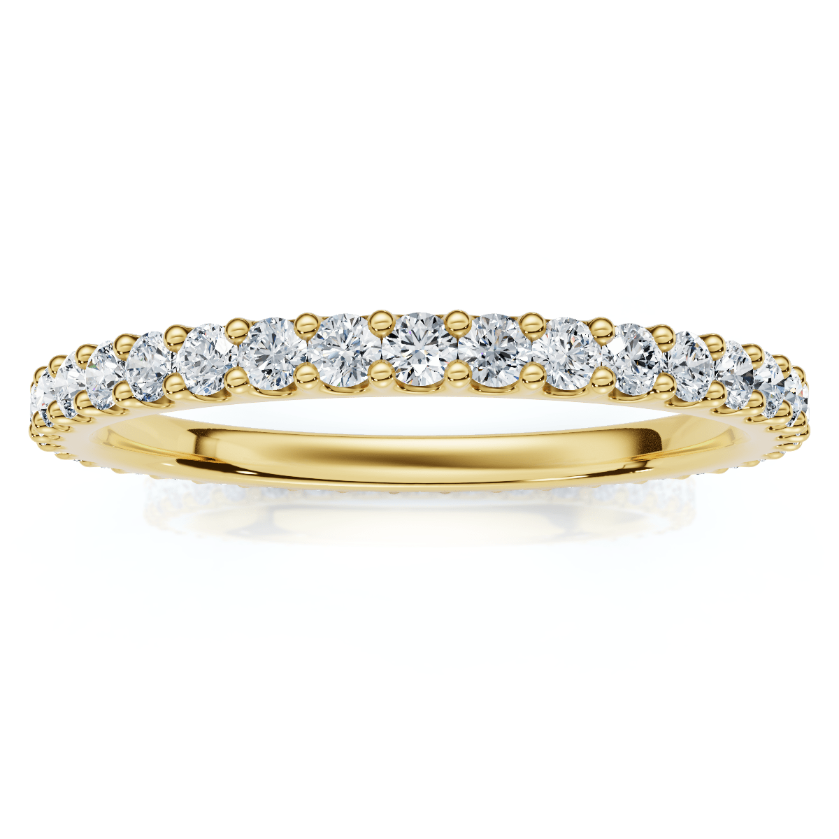 3/8ct Diamond Eternity Ring 14k Yellow Gold Womens Stackable Wedding Band