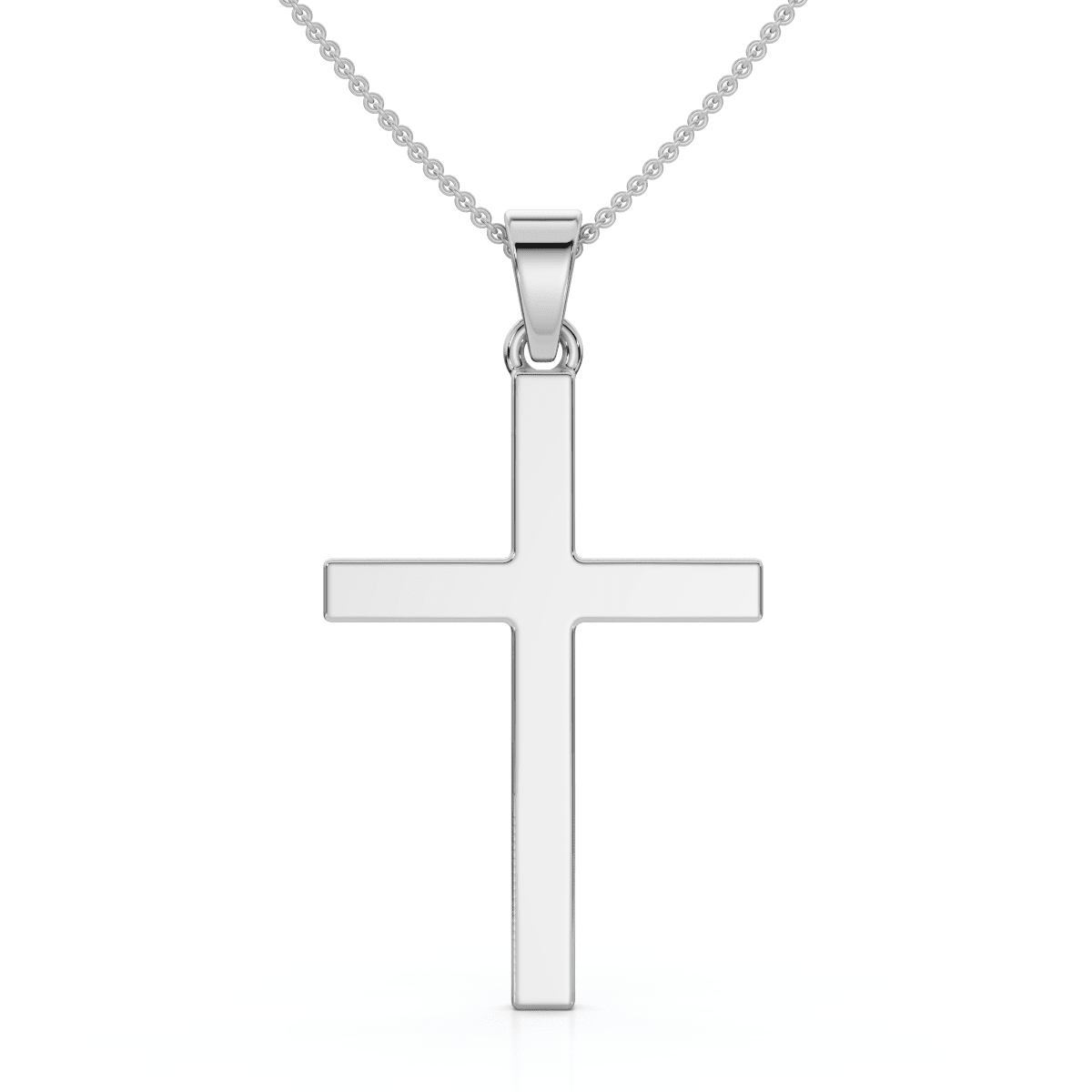 14k Gold Polished Cross Pendant Necklace & 18" 14k Chain