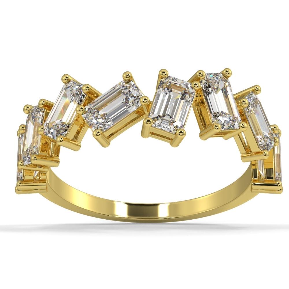 2 1/2Ct Emerald Cut Moissanite Wedding Ring in 10k White, Yellow, or Rose Gold