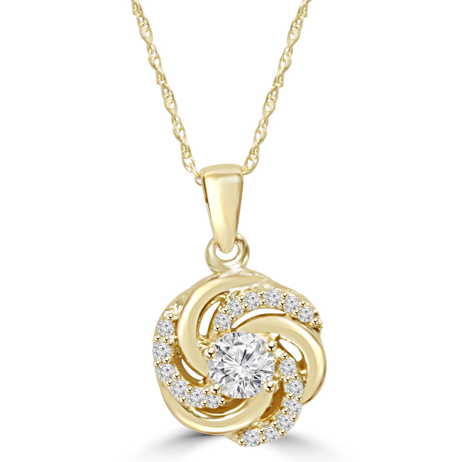 1/2Ct Diamond Kenda Pendant 14K Yellow Gold Women's 18" Necklace