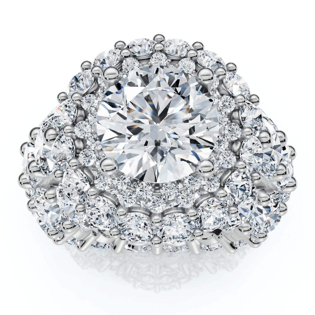 Certified 26Ct Diamond Halo Engagement Ring in 14k Gold Lab Grown