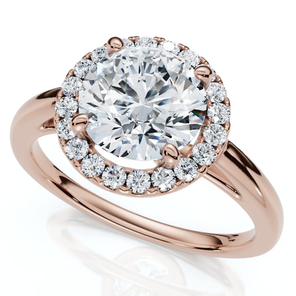 Certified 1 3/4Ct Halo Round Cut Diamond Engagement Ring 14k Gold Lab Grown