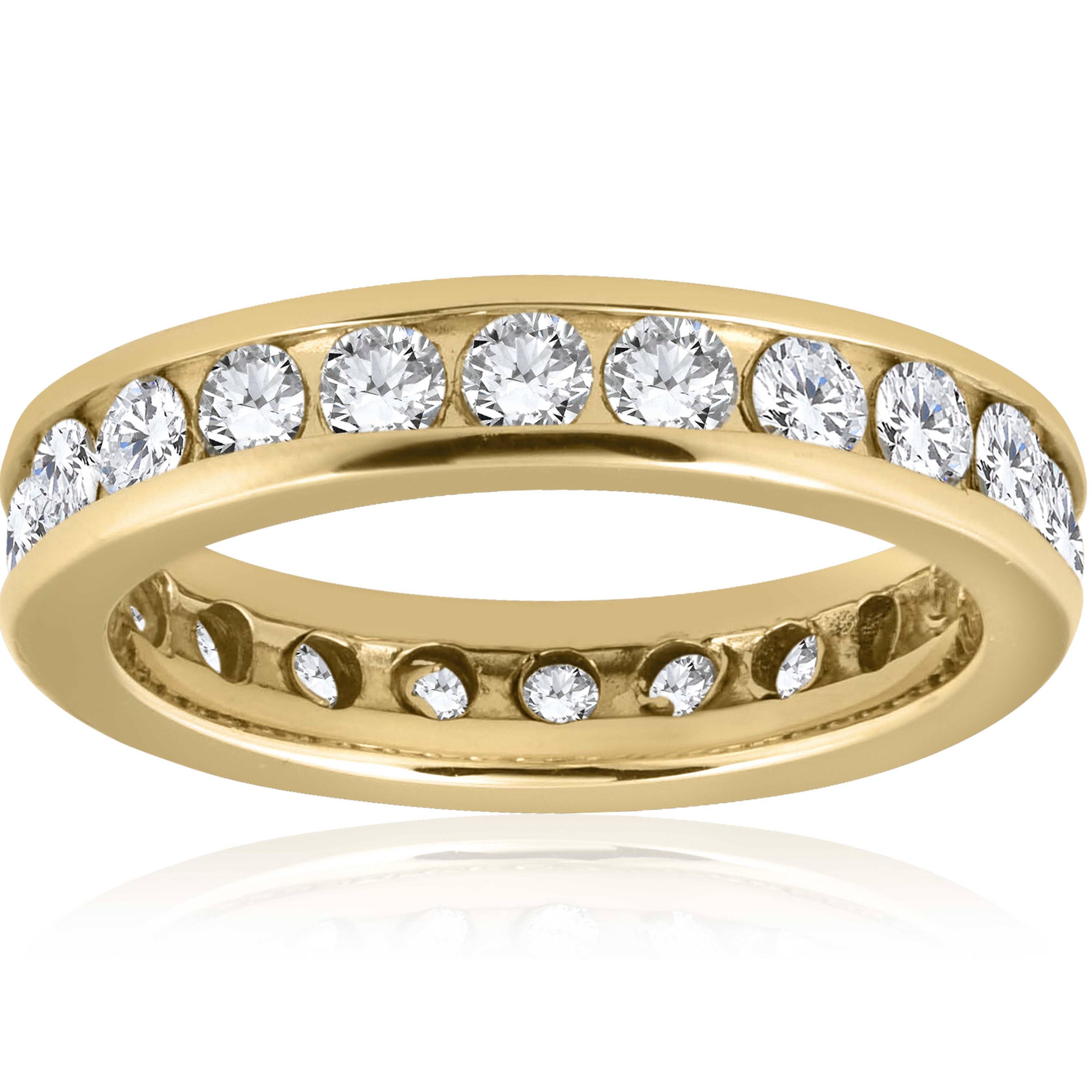 2ct Channel Set Diamond Eternity Ring 14K Yellow Gold Size Selectable