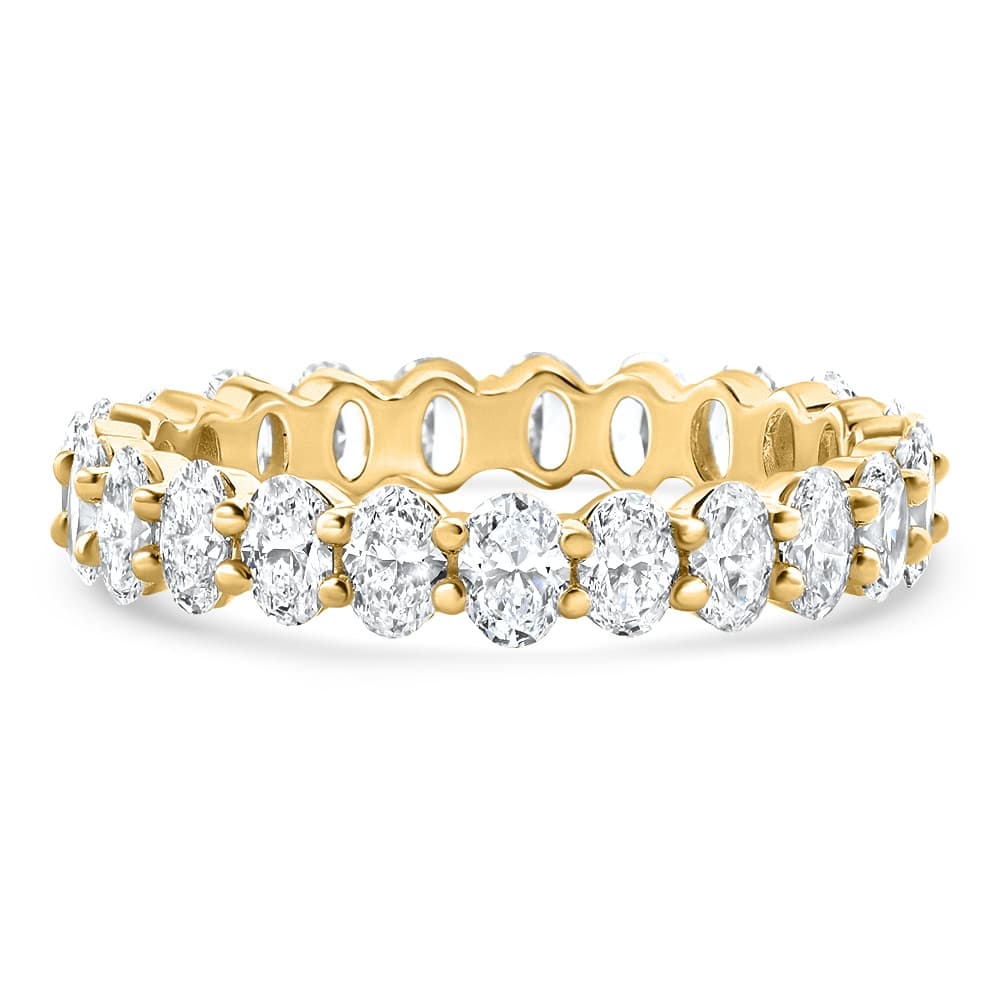 14k Yellow Gold 2.25ct Oval Lab Diamond Eternity Ring Size: 7