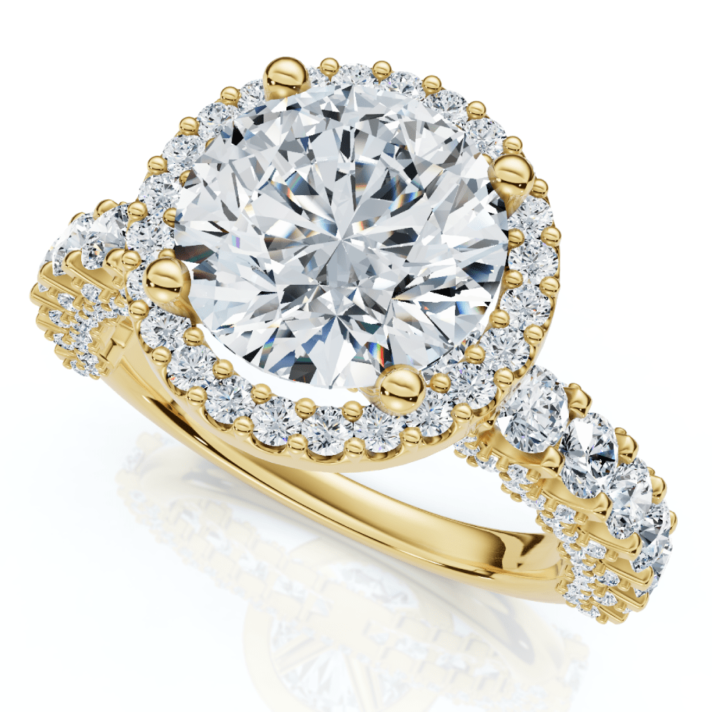 Certified 3 1/5Ct Pave Diamond Engagement Ring 14k Gold Lab Grown