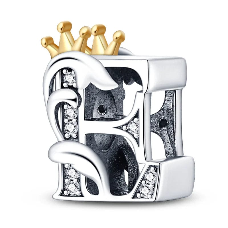 Crowned Royal Letter A~Z Alphabet Charm