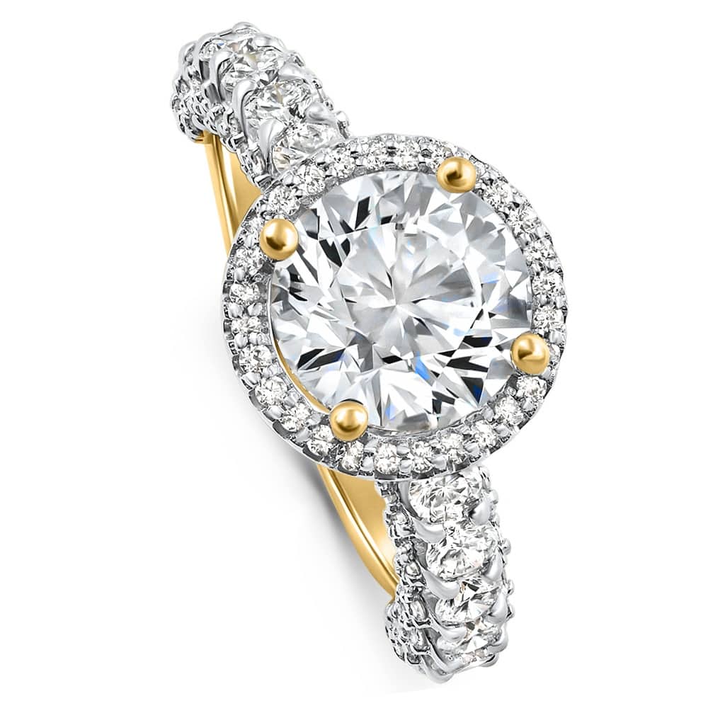 Certified 4.00Ct Diamond Engagement Ring 14k Gold Lab Grown (2 1/2Ct Center) Size: 7