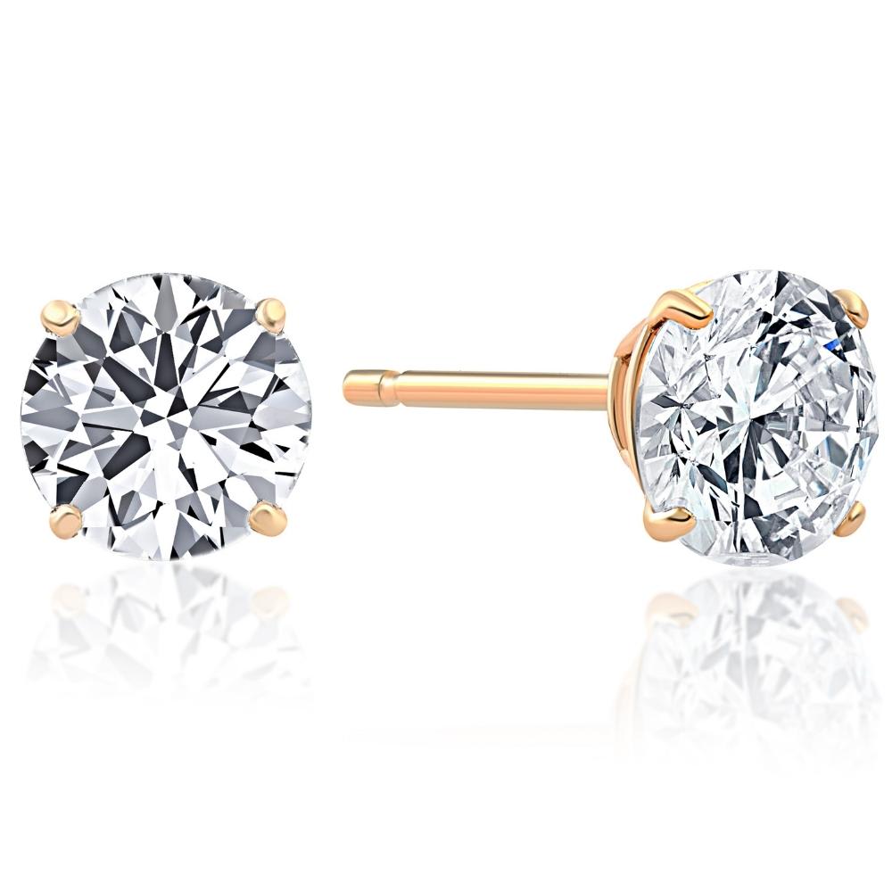 .40Ct Round Brilliant Cut Natural Quality VS2-SI1 Diamond Stud Earrings in 14K Gold Classic Setting
