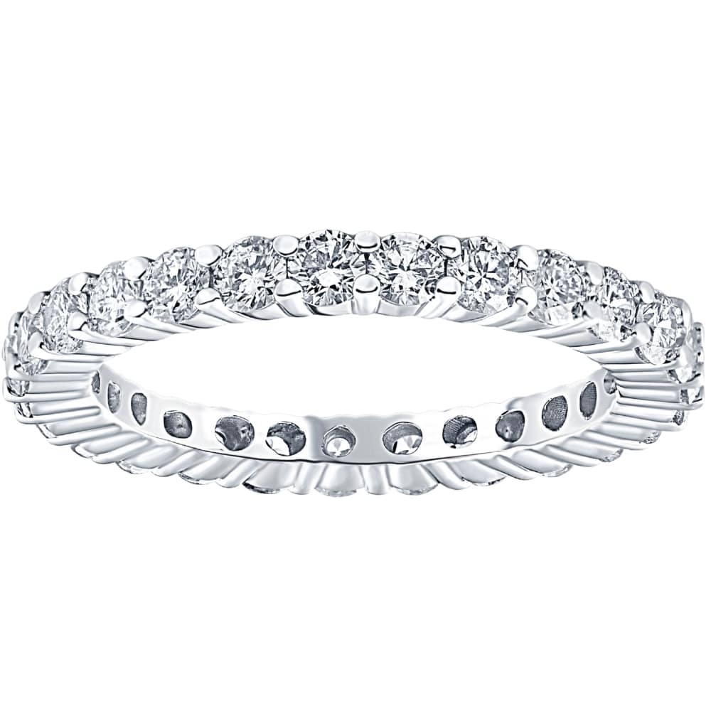 1 1/2ct 14k White Gold Round Diamond Womens Eternity Anniversary Stackable Wedding Ring Size Selectable