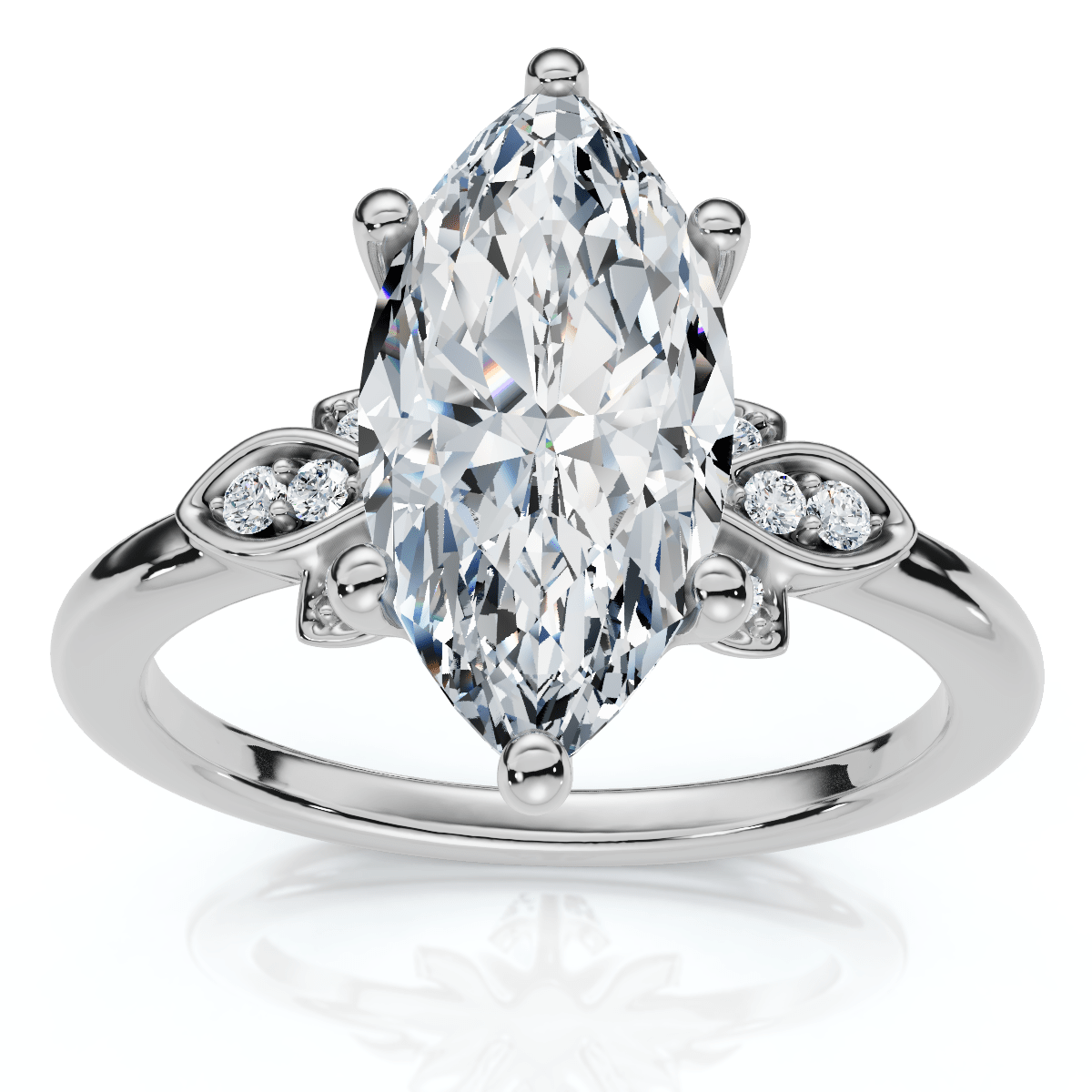 Certified 2.04Ct Fiore Marquise Diamond Engagement Ring 14k Gold or Platinum Lab