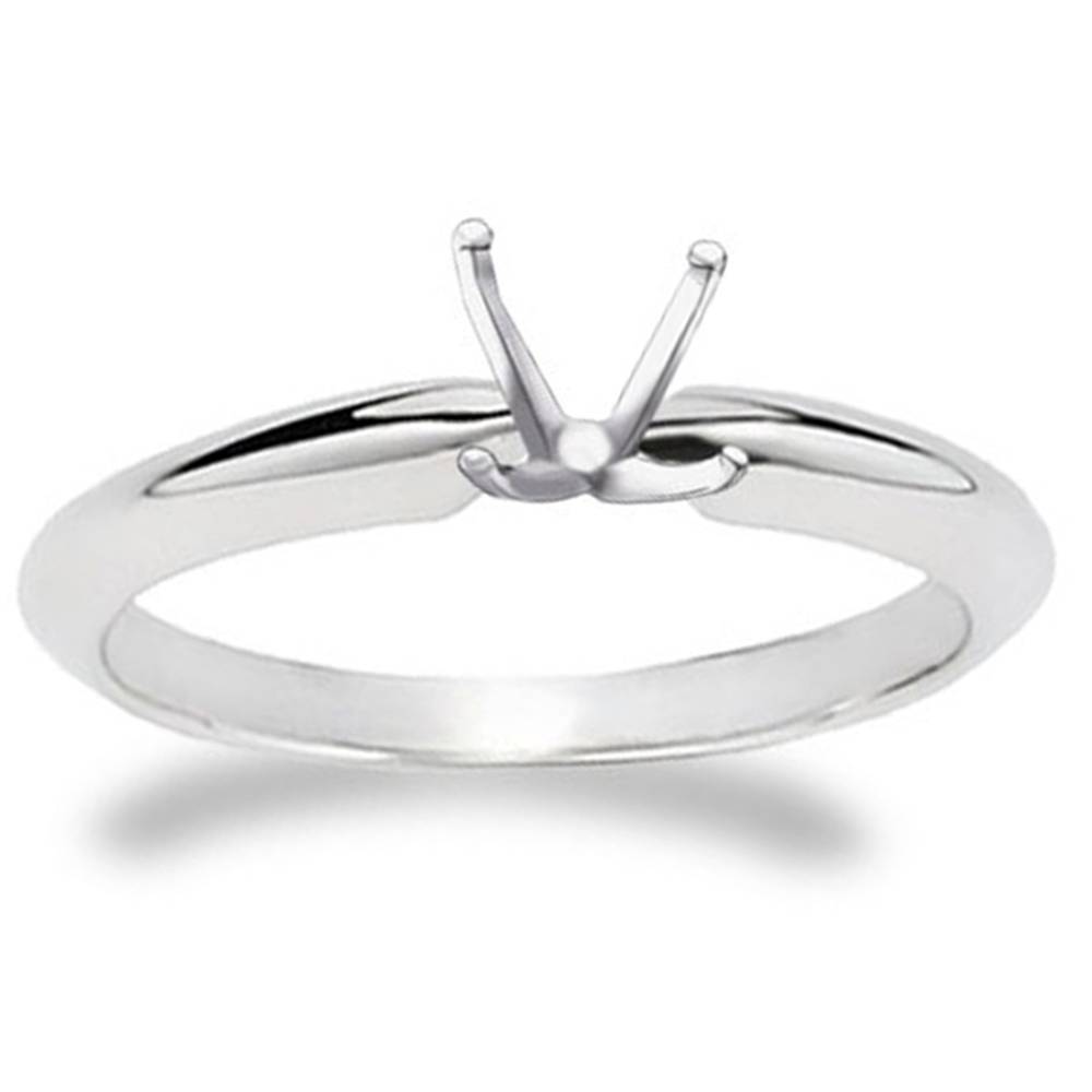 4-Prong Solitaire Engagement Ring Setting White Gold 14K Size Selectable