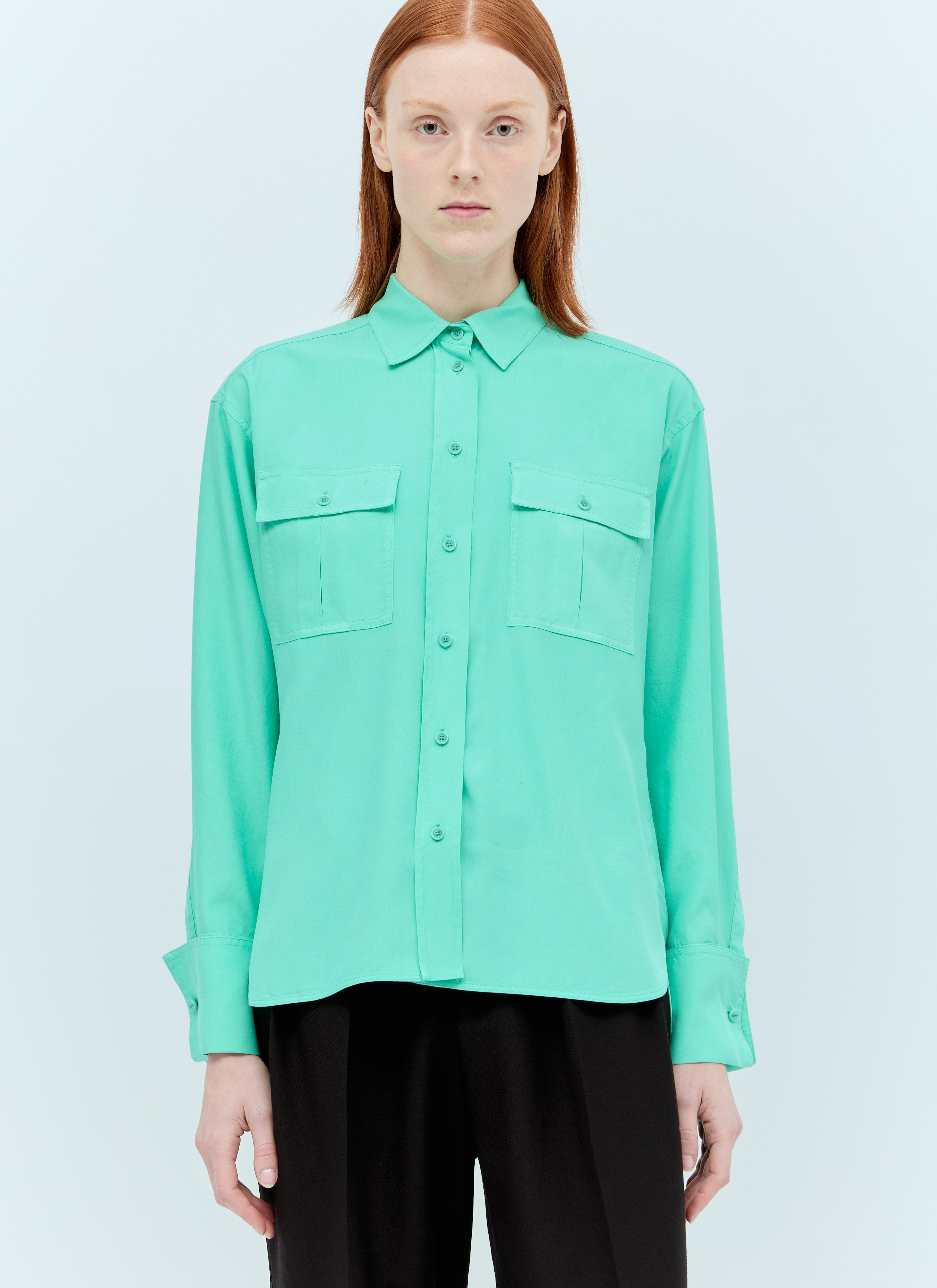 Max Mara Women Flap Pockets Silk Shirt