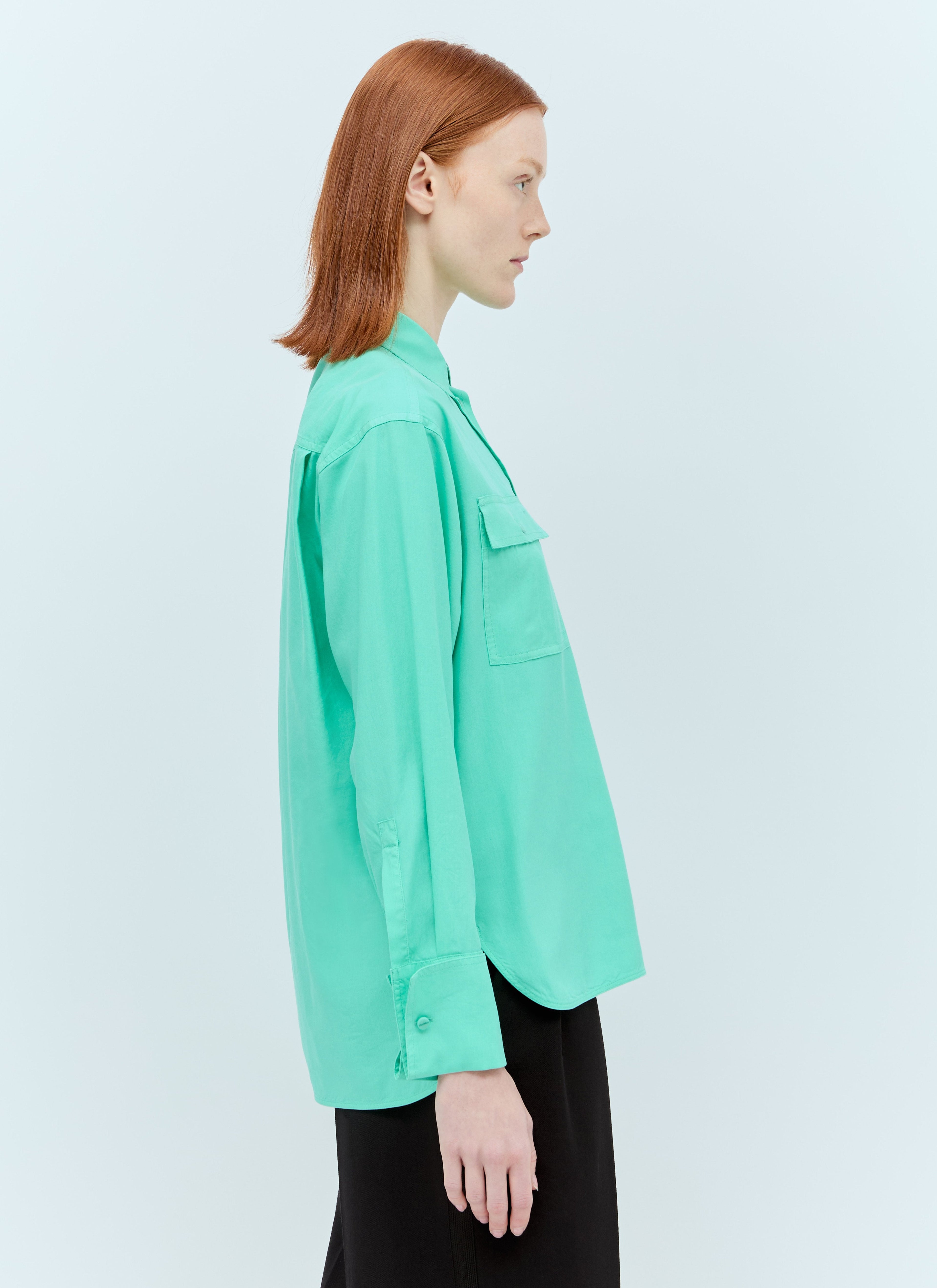 Max Mara Women Flap Pockets Silk Shirt