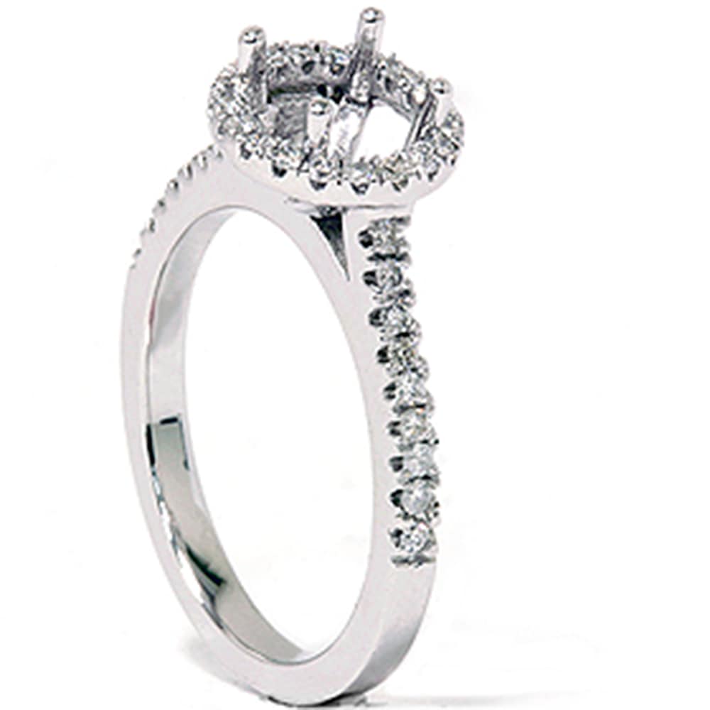 1/3ct Pave Diamond Engagement Semi Mount Ring 14K White Gold Size Selectable
