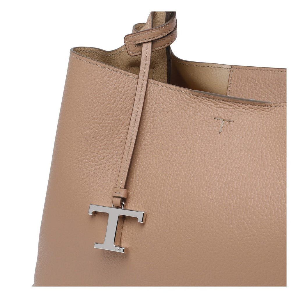 Tod's Women Medium Leather Handbag With T Timeless Charm