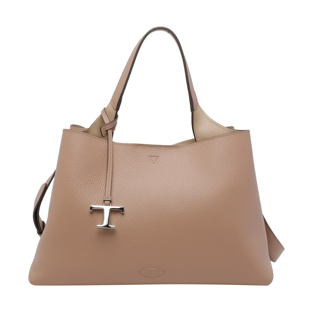 Tod's Women Medium Leather Handbag With T Timeless Charm
