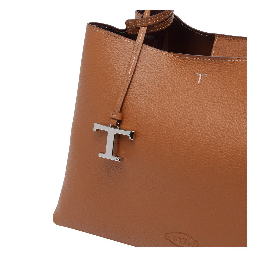 Tod's Women Medium Leather Handbag With T Timeless Charm