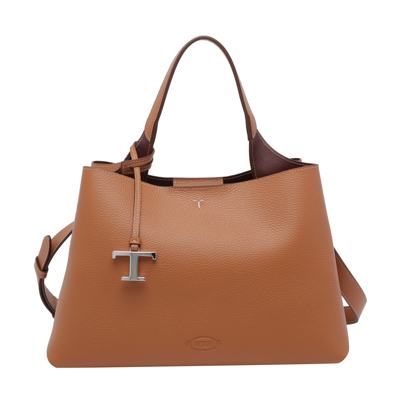 Tod's Women Medium Leather Handbag With T Timeless Charm