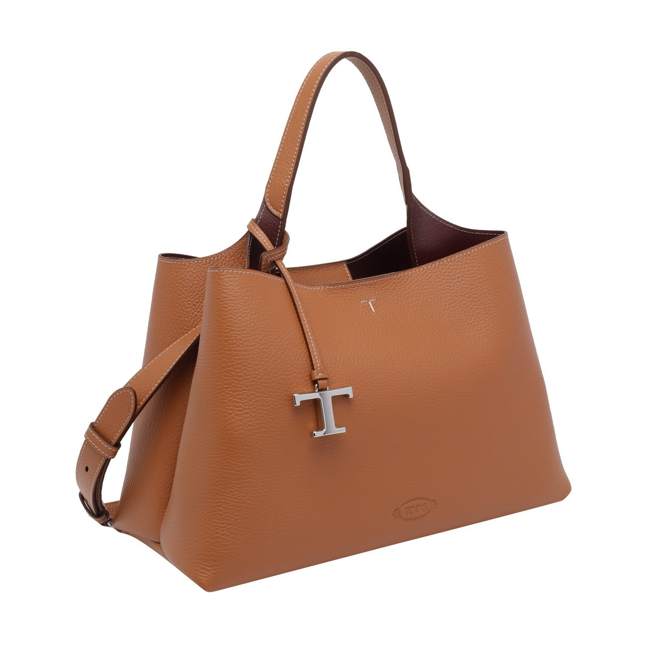 Tod's Women Medium Leather Handbag With T Timeless Charm