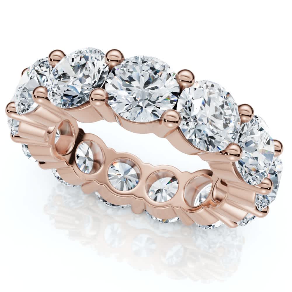 7Ct Diamond Round Cut Eternity Ring 14k Gold Lab Grown Anniversary Band