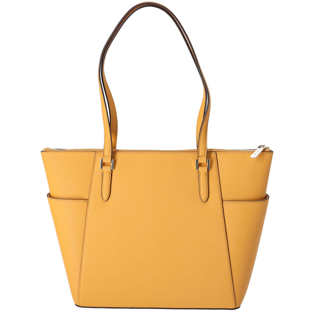 Michael Kors Charlotte Large Top Zip Leather Tote Golden Rod Yellow