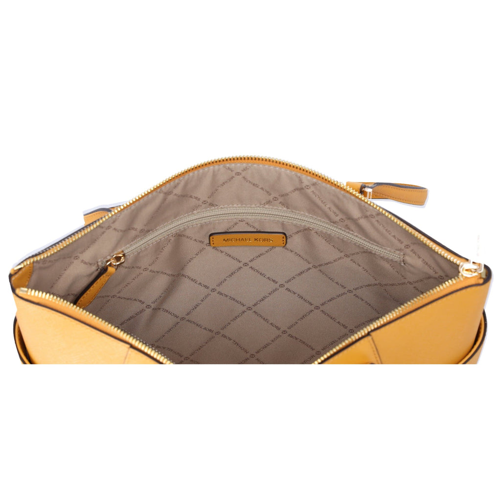 Michael Kors Charlotte Large Top Zip Leather Tote Golden Rod Yellow