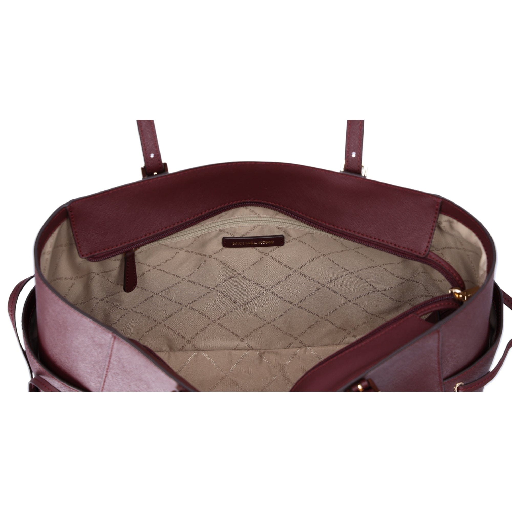 Michael Kors Gilly Large Drawstring Tote Oxblood Saffiano Leather