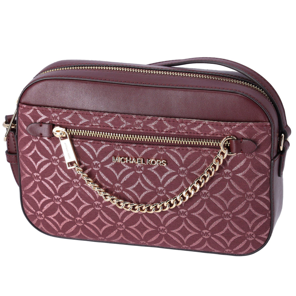Michael Kors Jet Set East West Chain Crossbody Metallic Oxblood Multi