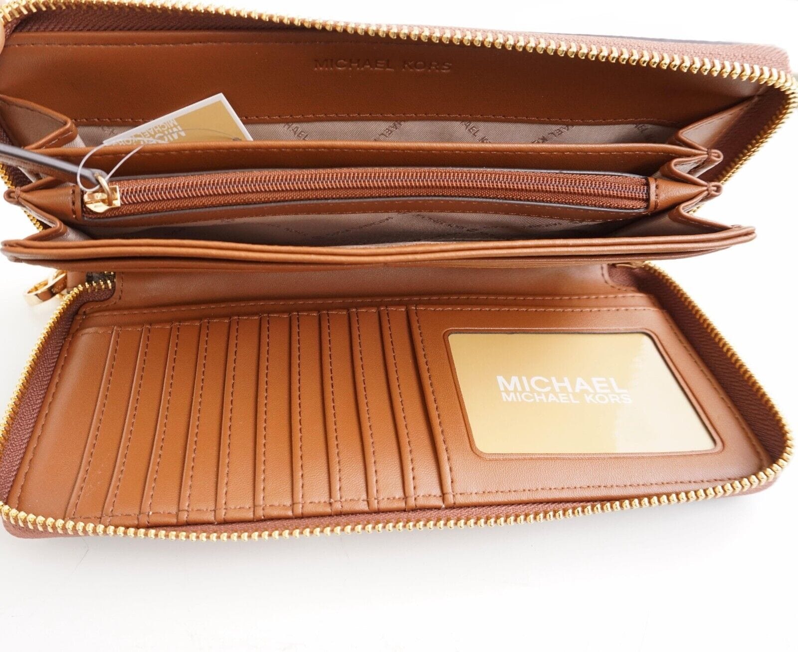 Michael Kors JetSet Girls Large ZipAround Continental WristletWallet Brown