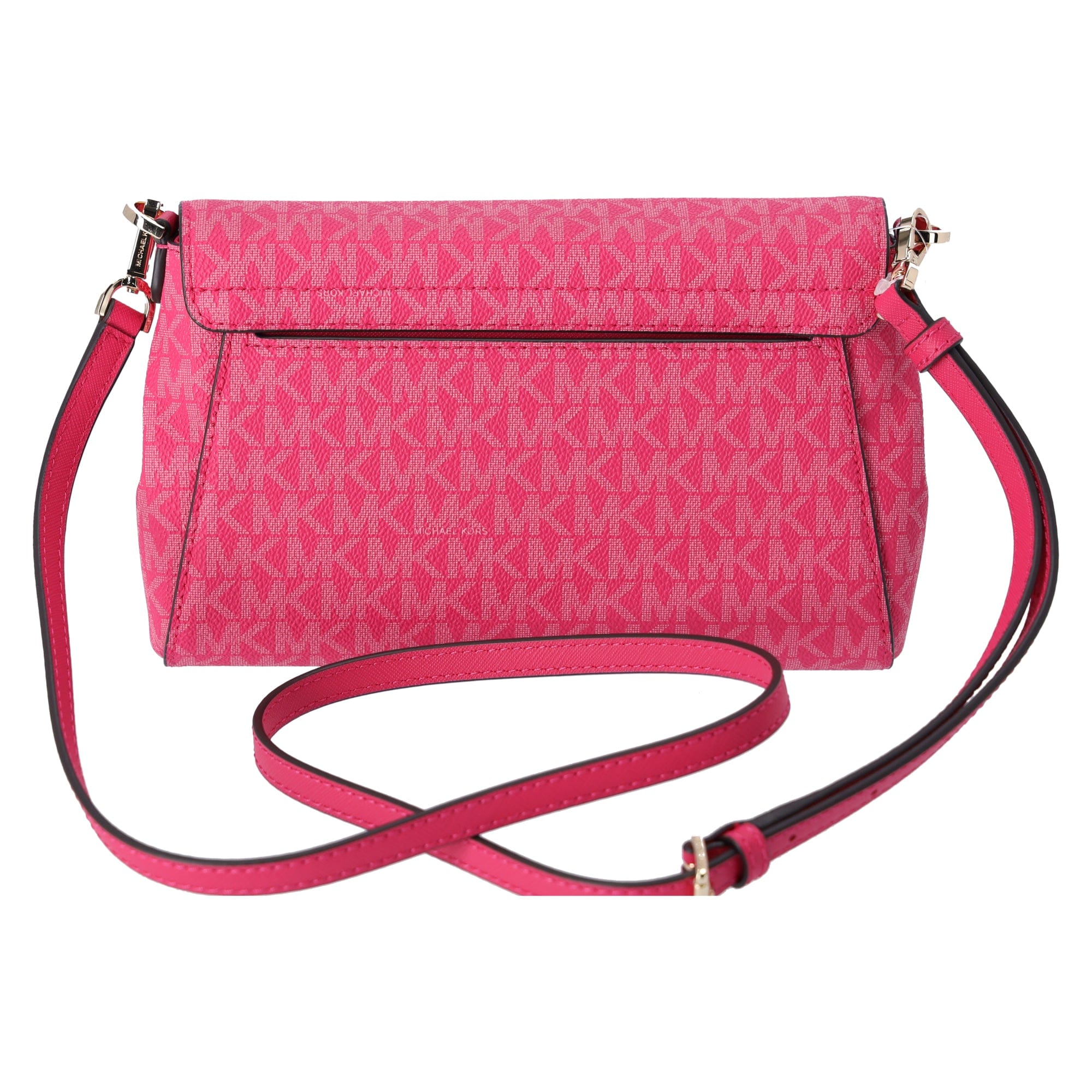 Michael Kors Jet Set Medium Convertible Pouchette Crossbody Electric Pink MK
