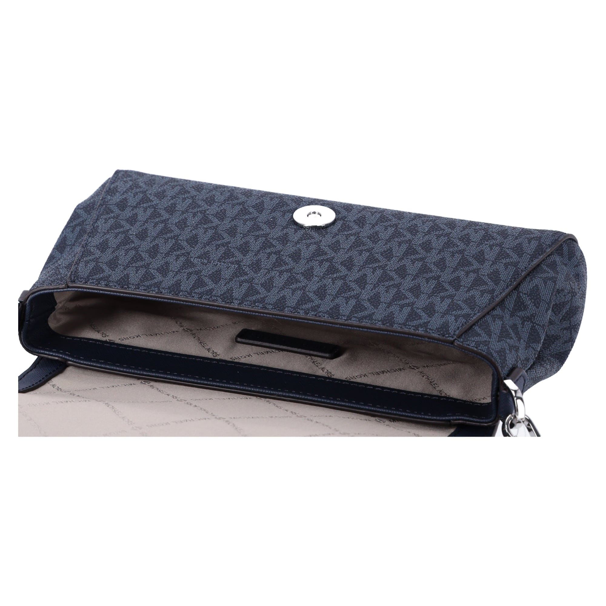 Michael Kors Jet Set Medium Convertible Pouchette Crossbody Navy MK Signature