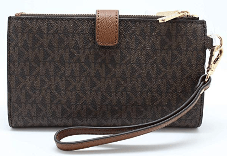 Michael Kors JetSet Double Zip Wristlet PhoneWallet Brown