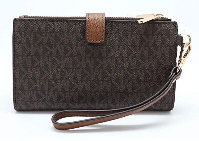 Michael Kors JetSet Double Zip Wristlet PhoneWallet Brown