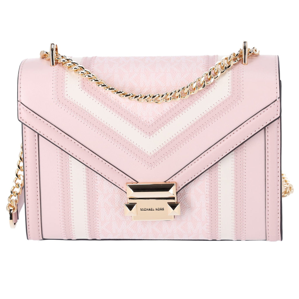 Michael Kors Whitney Medium Flap Shoulder Bag Powder Blush Pink Multi