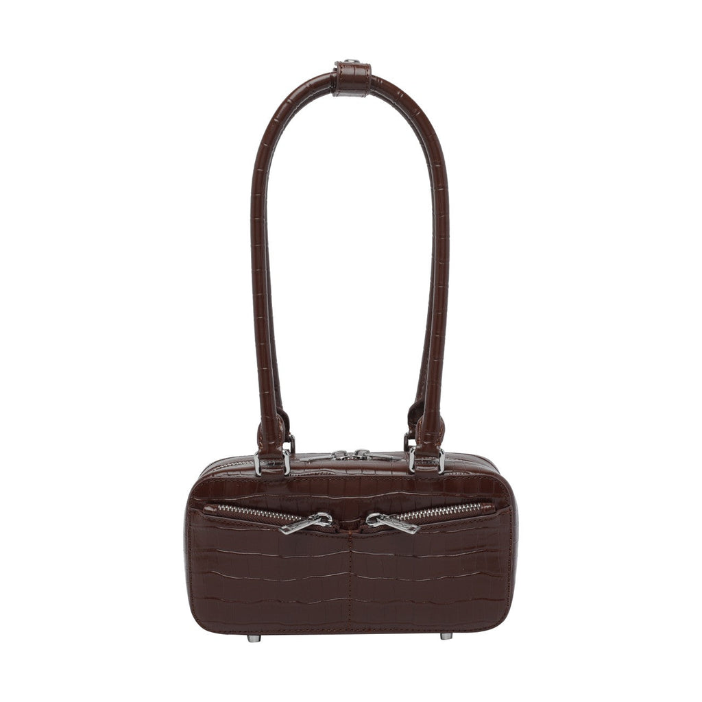 Self Portrait Women Mini Croc Leather Shoulder Bag