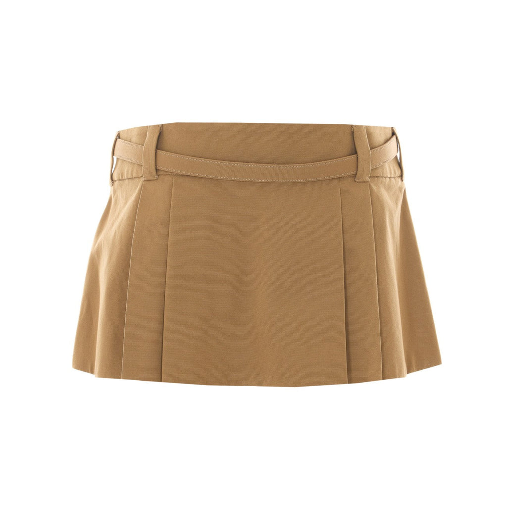 Miu Miu Women Mini Logo Pleated Skirt