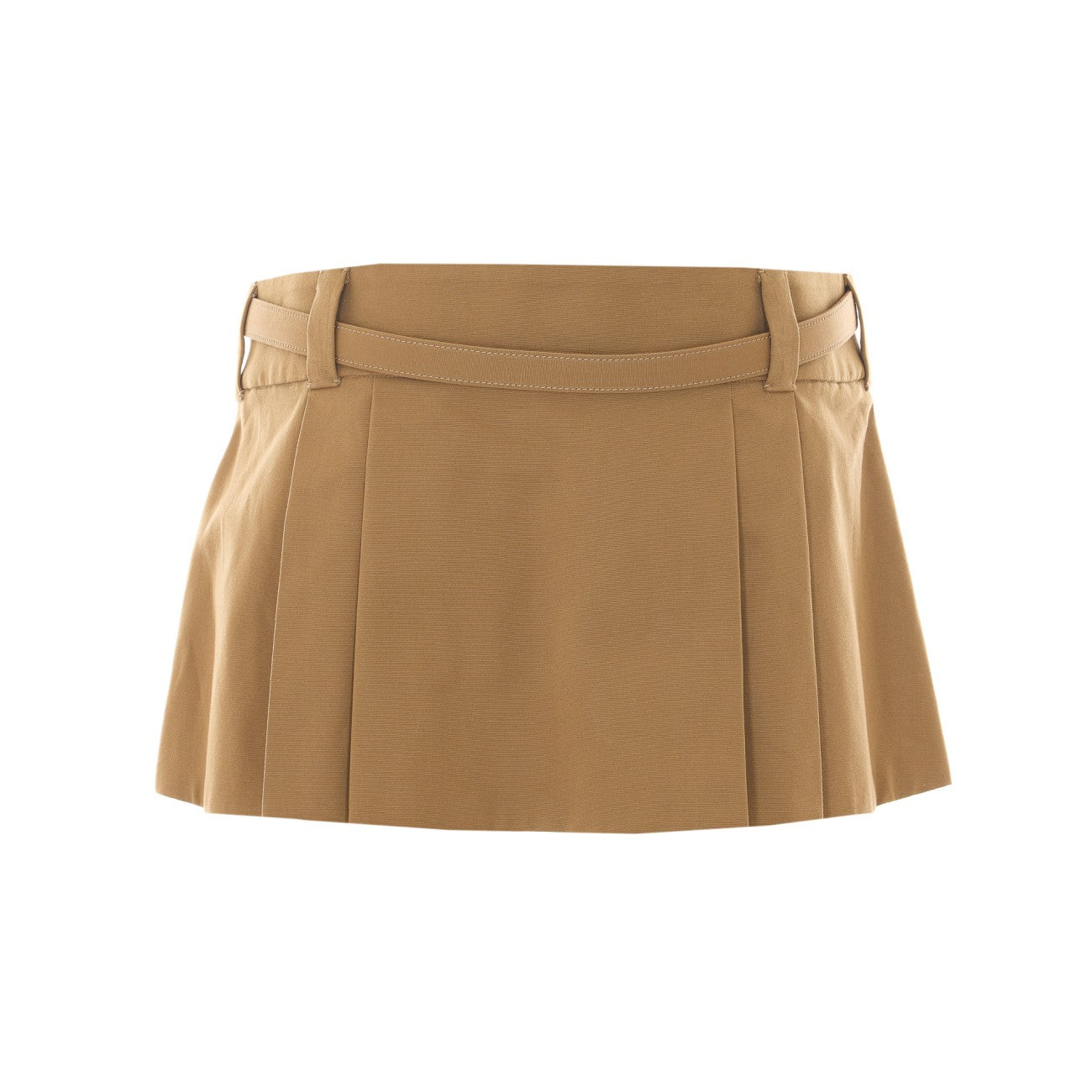 Miu Miu Women Mini Logo Pleated Skirt