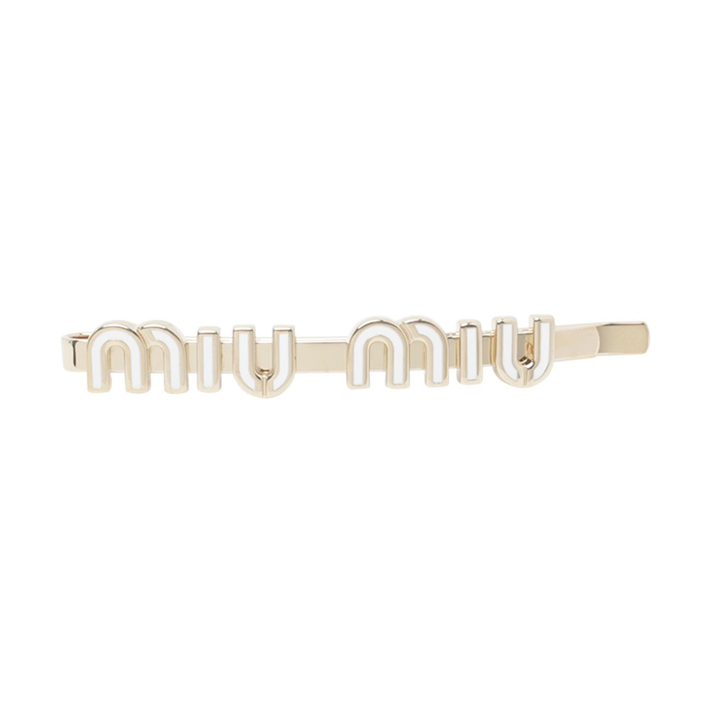 Miu Miu Women Miu Miu Logo Enameled Metal Hair Clip