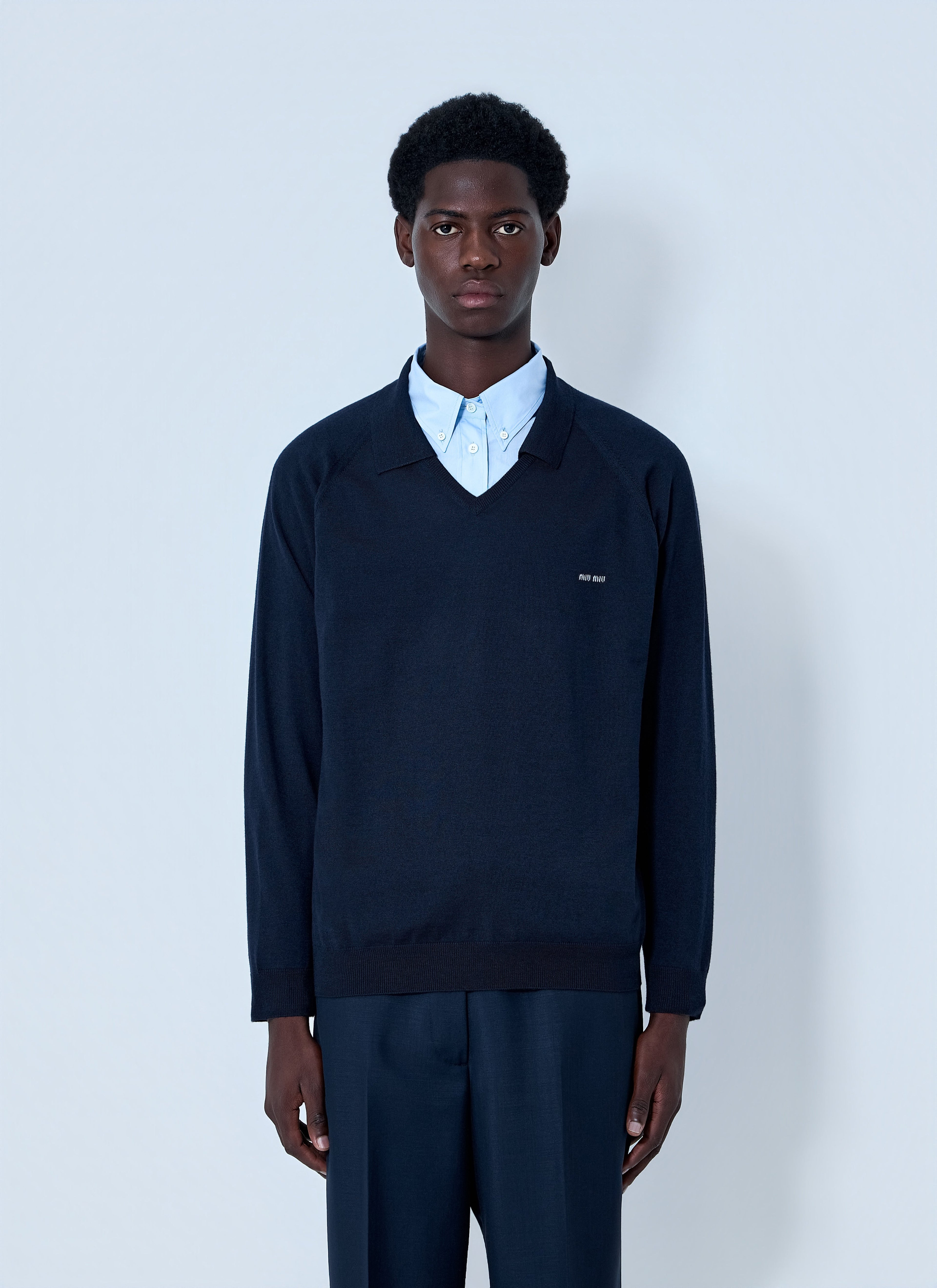 Miu Miu Men V-Neck Knit Sweater
