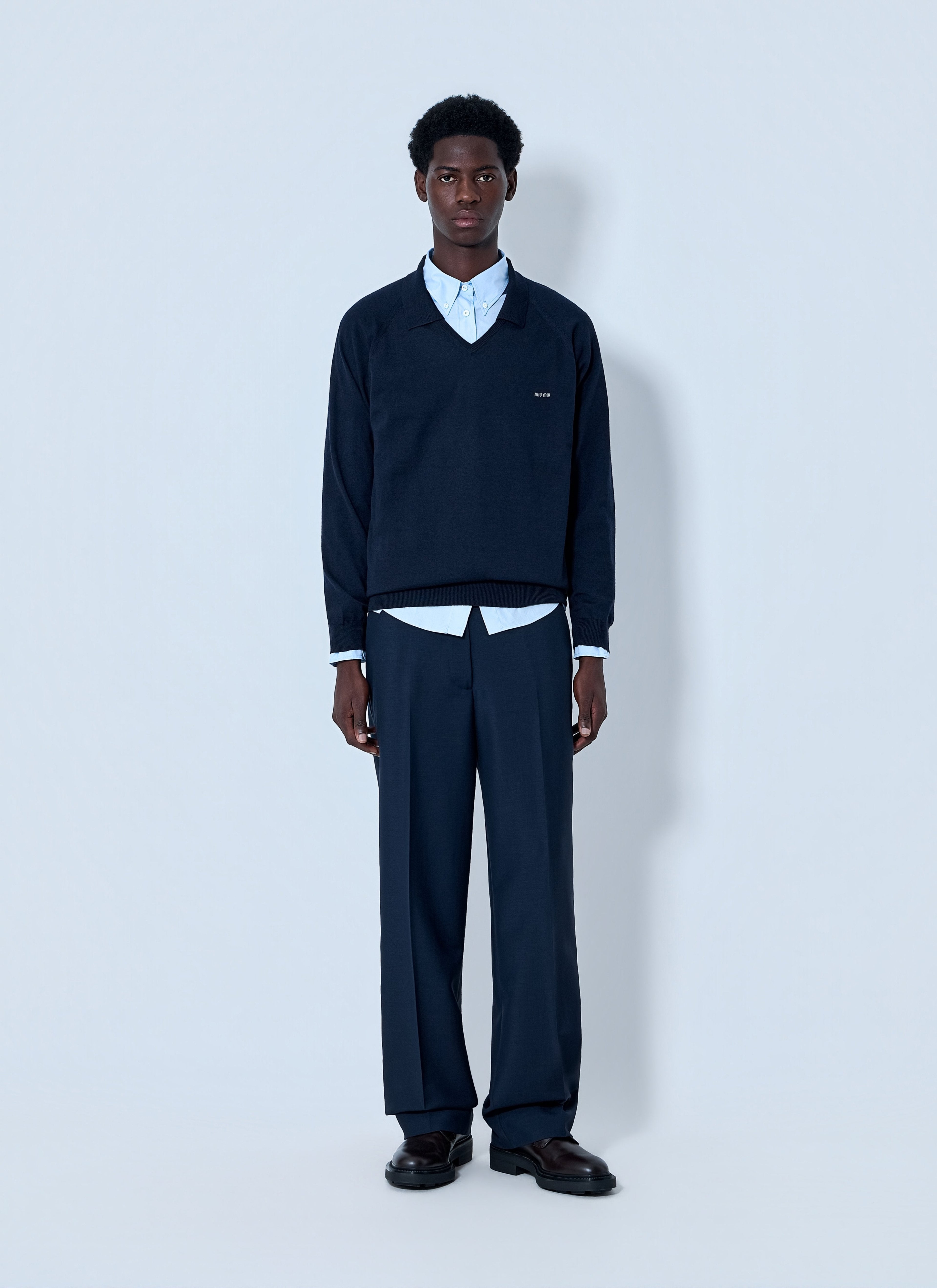 Miu Miu Men V-Neck Knit Sweater