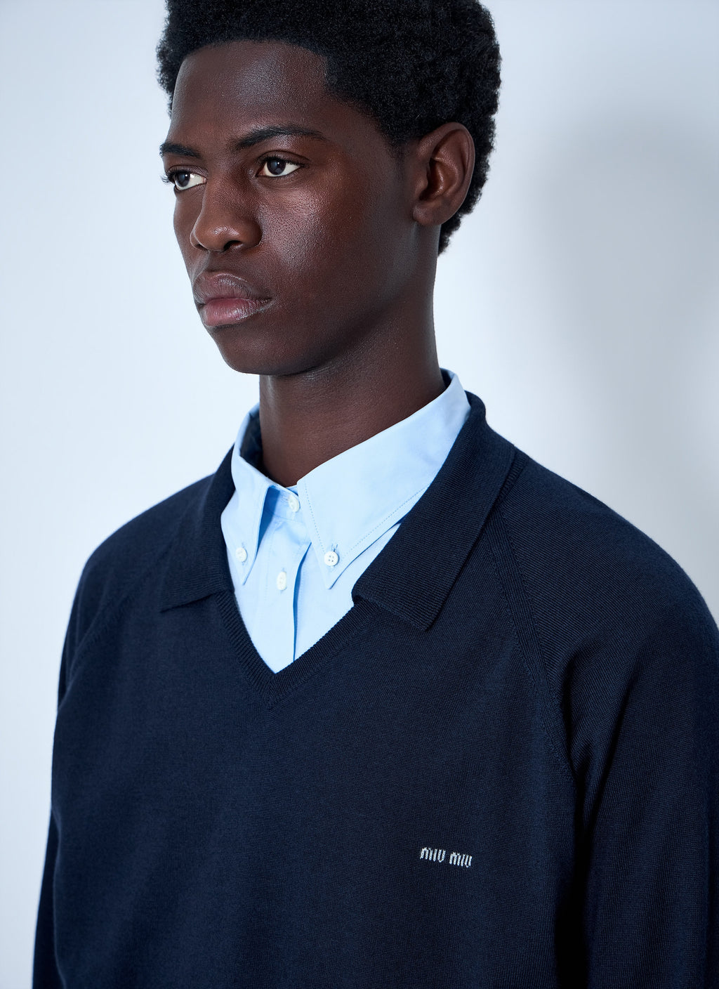 Miu Miu Men V-Neck Knit Sweater