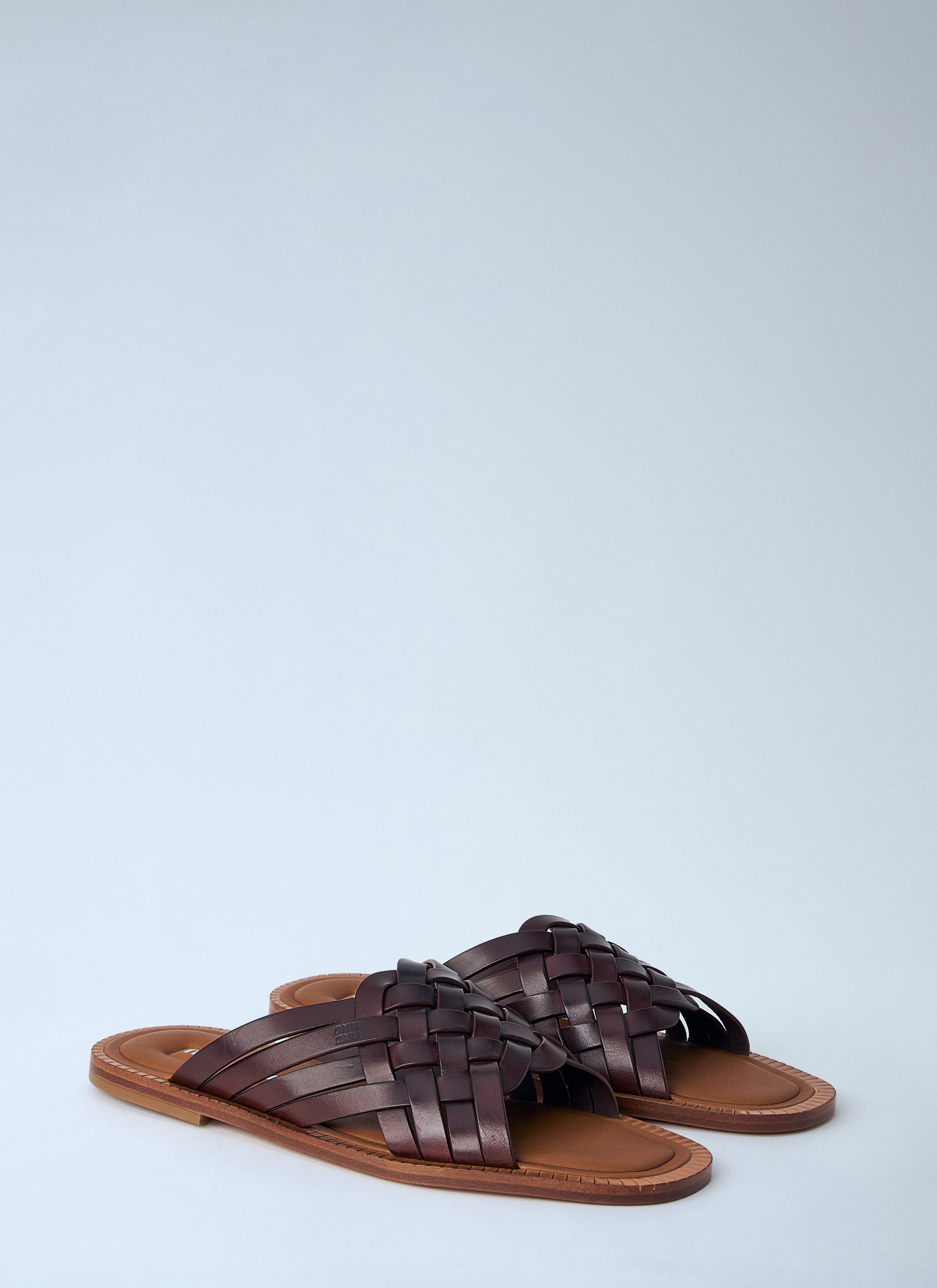 Miu Miu Men Woven Leather Sandals