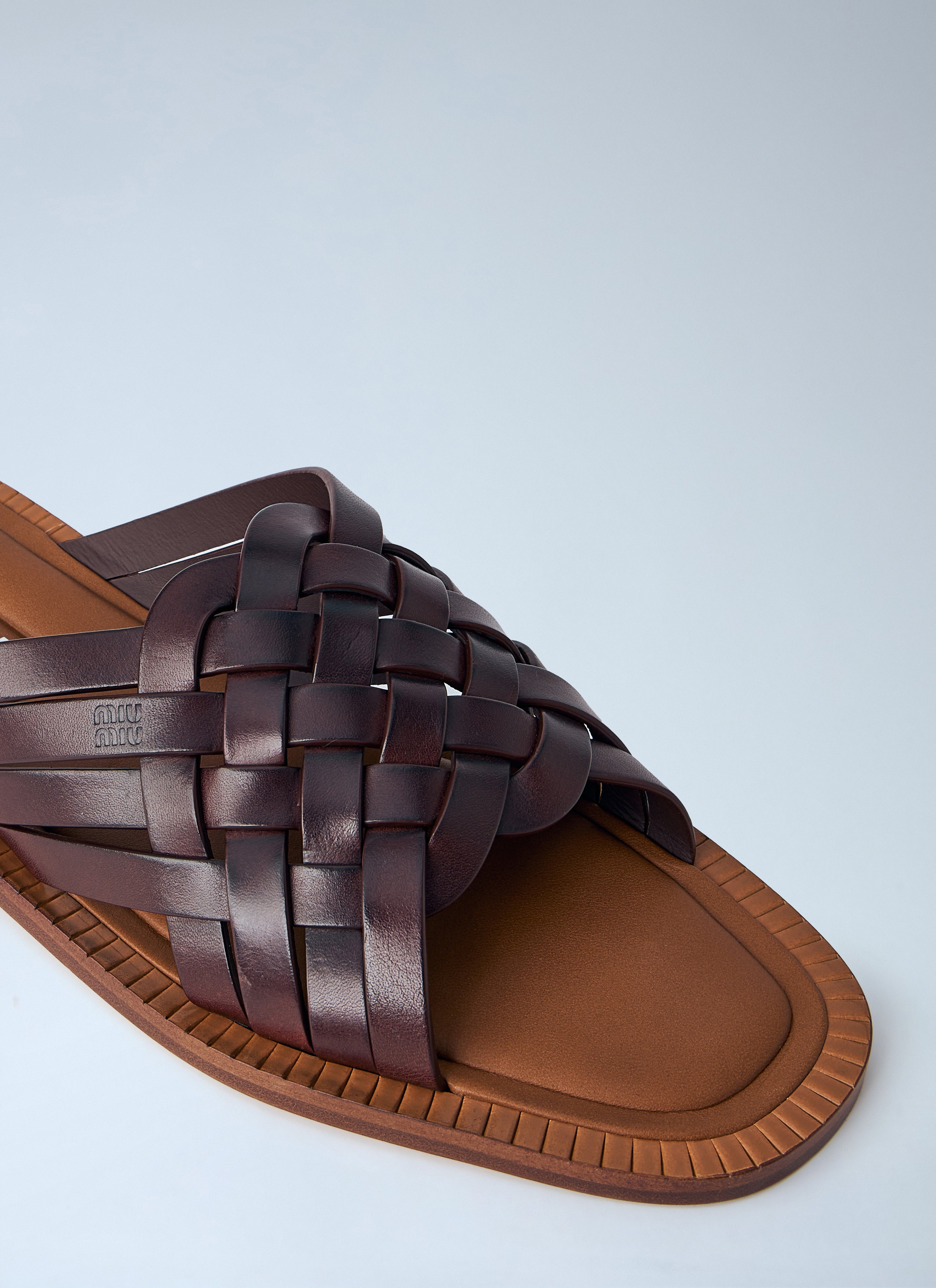 Miu Miu Men Woven Leather Sandals