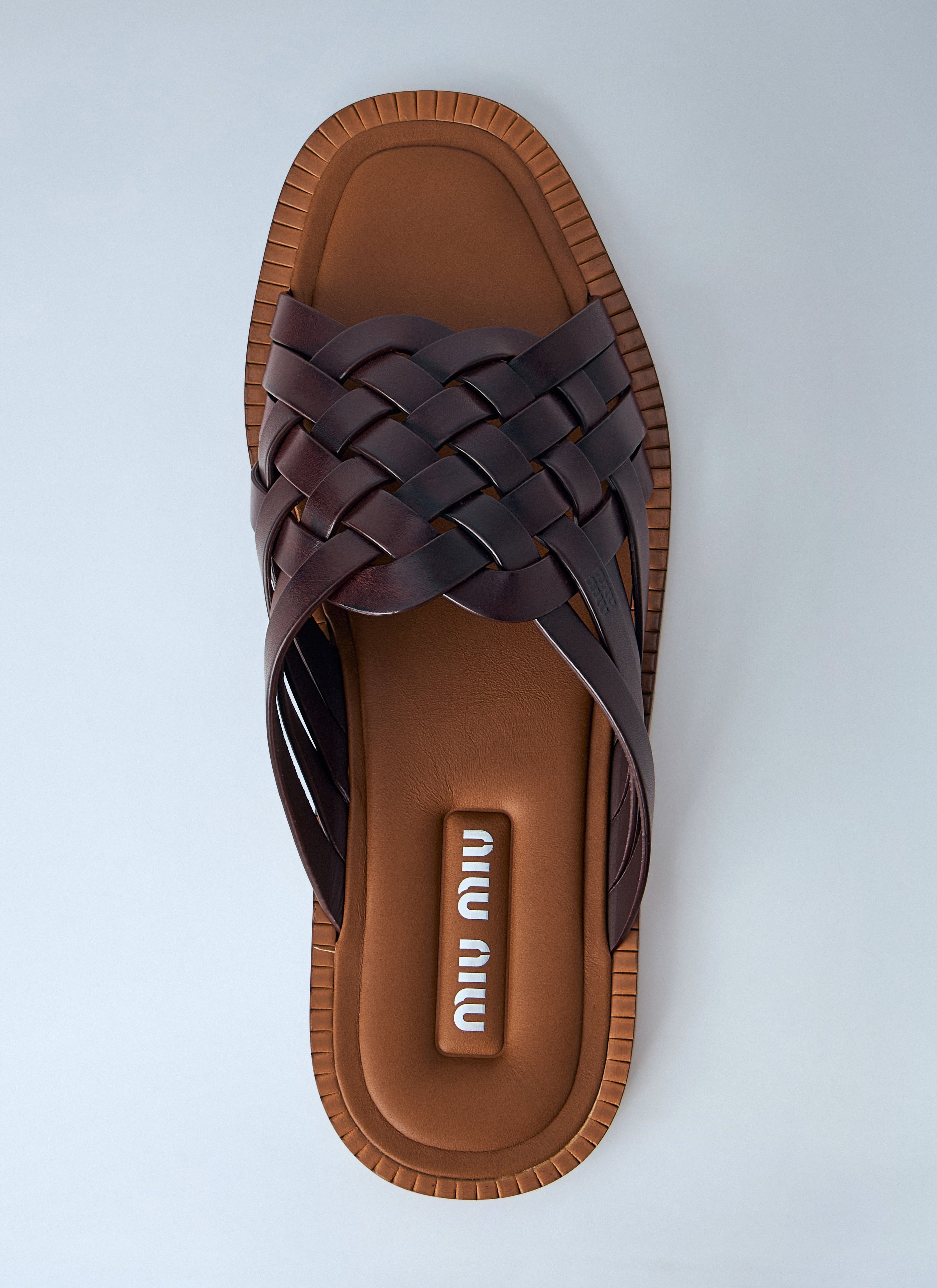 Miu Miu Men Woven Leather Sandals