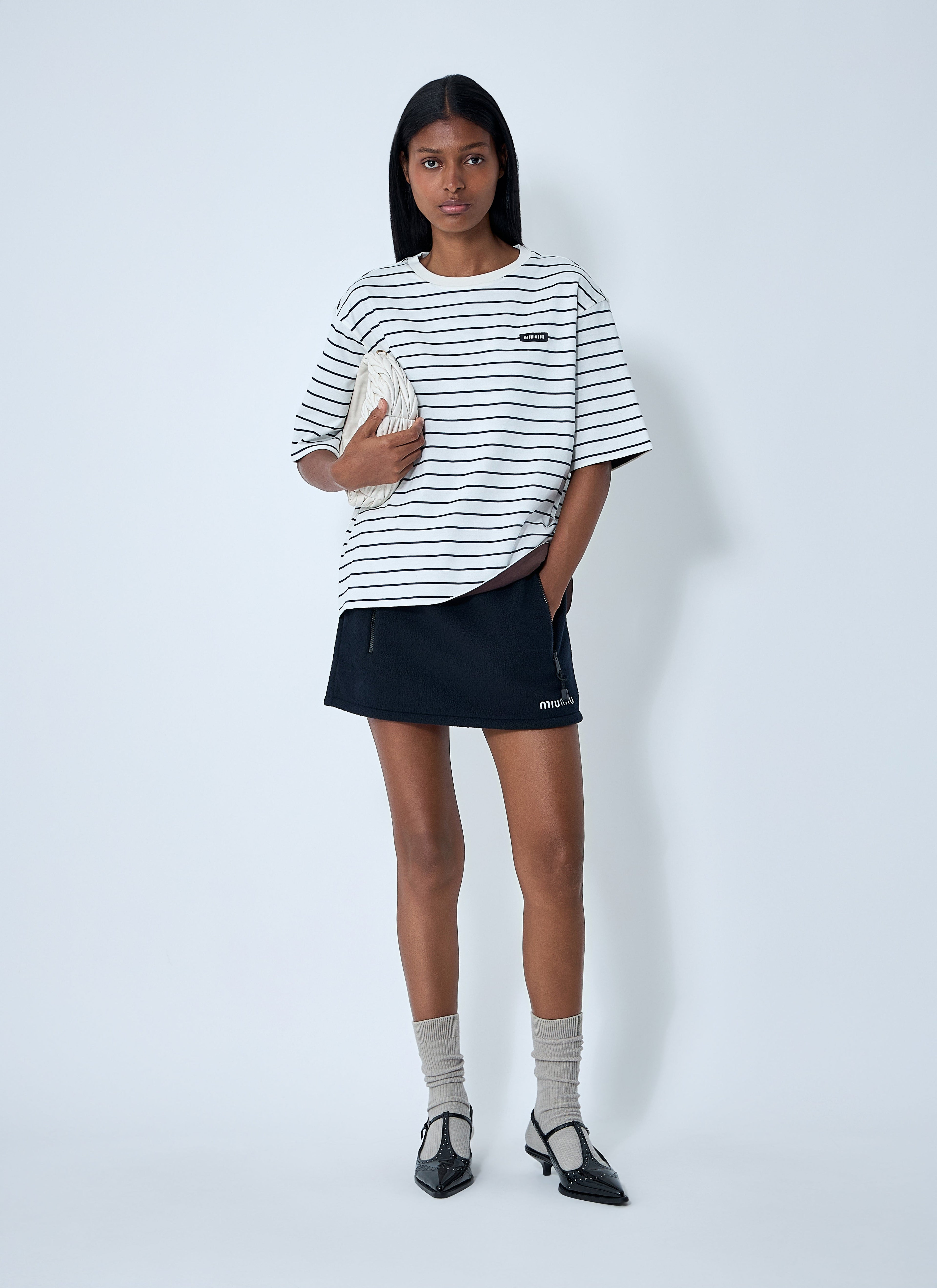 Miu Miu Women Logo Motif T-Shirt