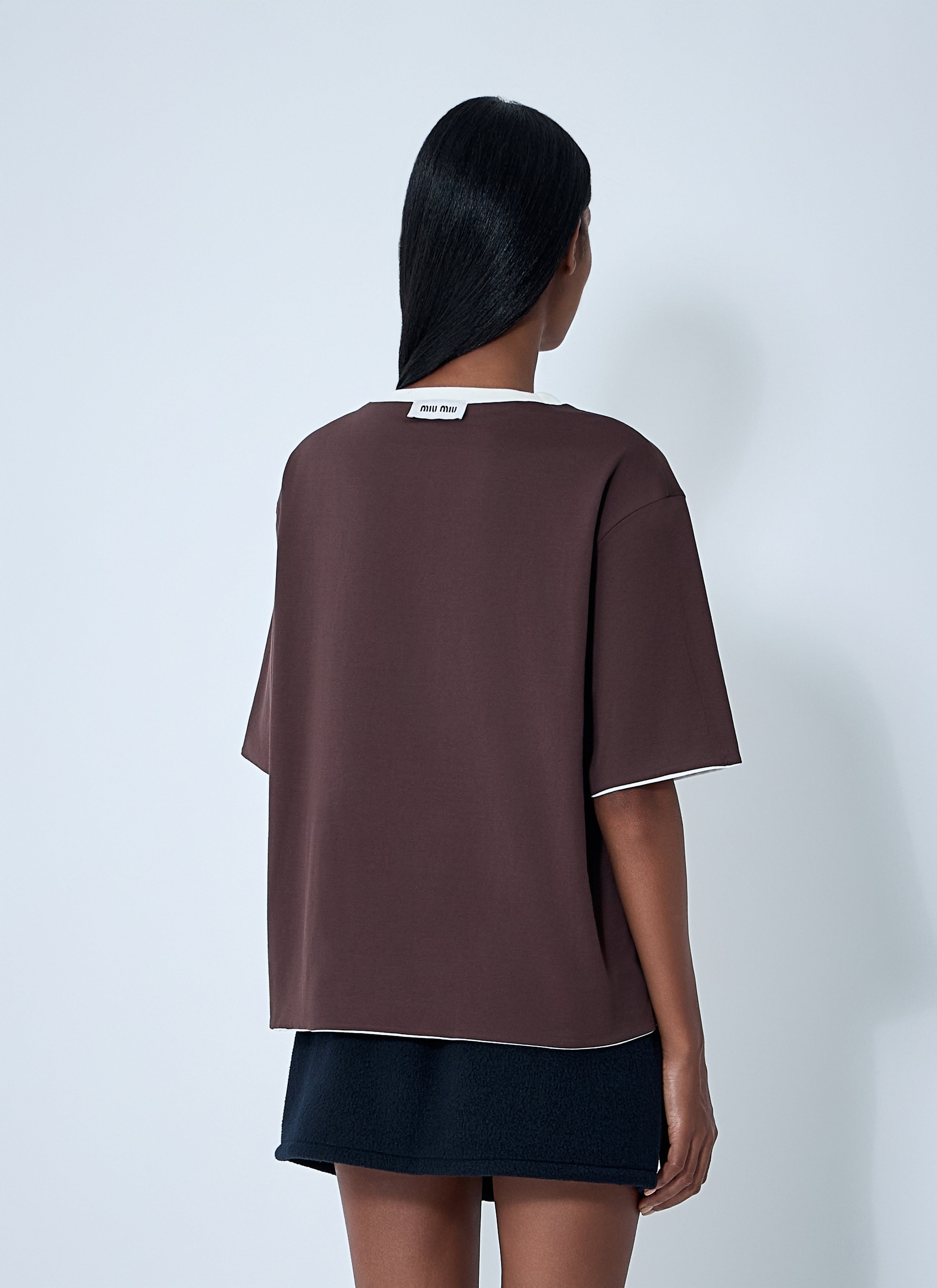 Miu Miu Women Logo Motif T-Shirt