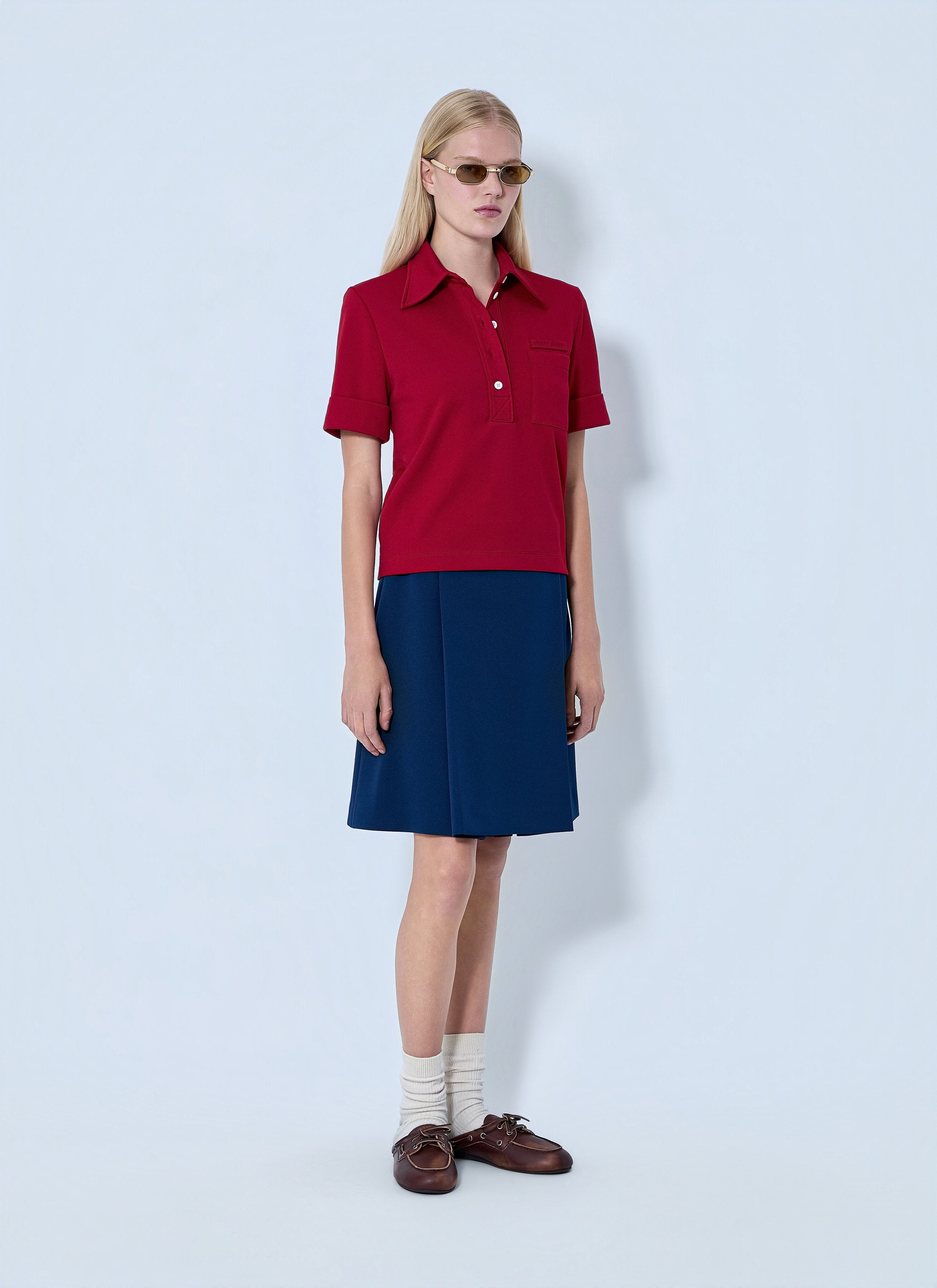 Miu Miu Women Technical Jersey Mini Skirt