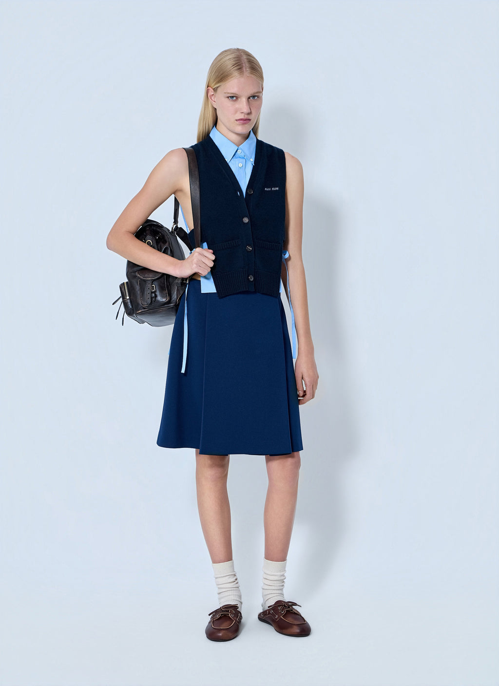 Miu Miu Women V-Neck Logo Vest
